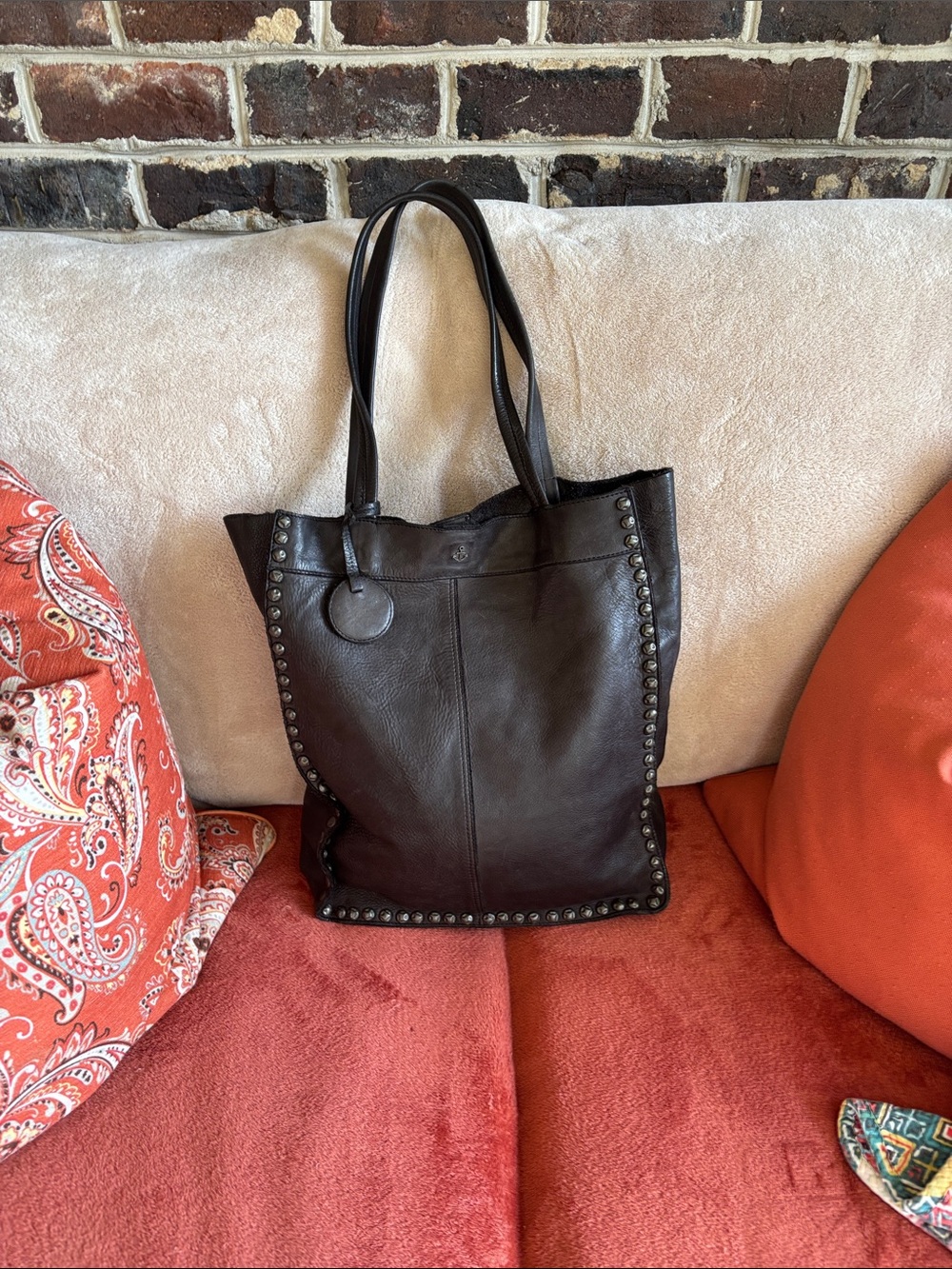 Harbour 2ND Black Studded Leather Tote Bag - Women